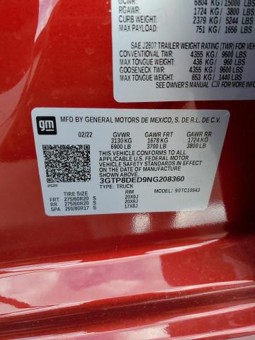 2022 GMC SIERRA LIM 3GTP8DED9NG208360