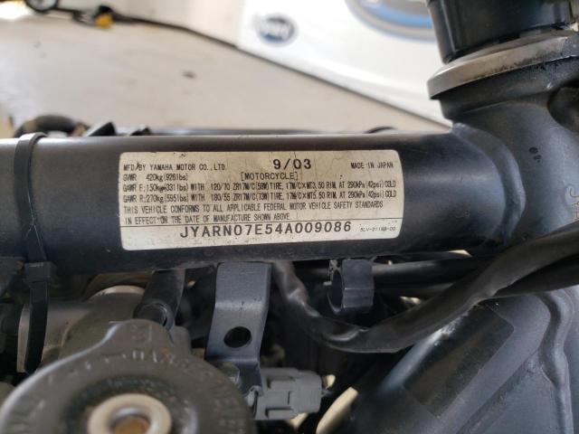 2004 YAMAHA FZ1 JYARN07E54A009086
