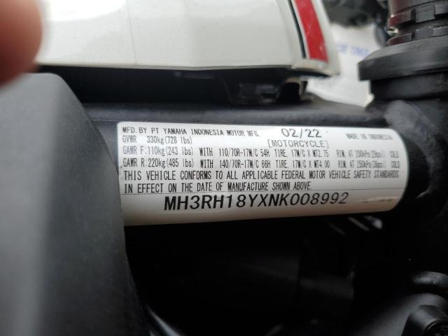 2022 YAMAHA YZFR3 A MH3RH18YXNK008992