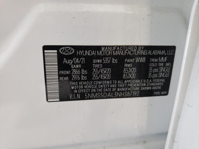 2022 HYUNDAI SANTA FE C 5NMS5DAL3NH387192
