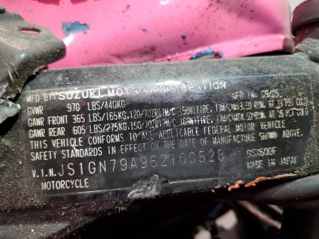 2006 SUZUKI MOTORCYCLE JS1GN79A962100528