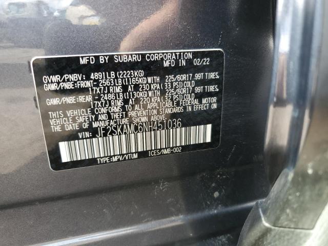 2022 SUBARU FORESTER W JF2SKAMC6NH451036