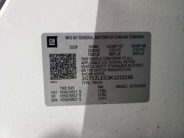 2019 GMC SIERRA LIM 2GTV2LEC3K1232166