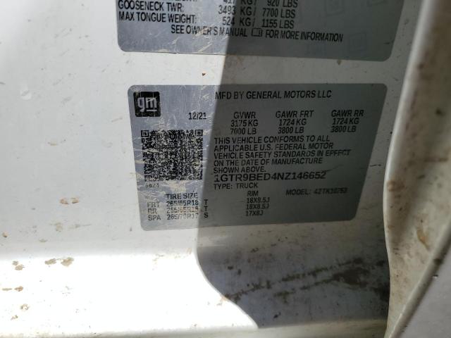 1GTR9BED4NZ146652 GMC Sierra Limited K1500 Sle