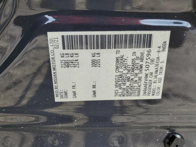 2021 NISSAN MAXIMA PLA 1N4AA6FV4MC507596