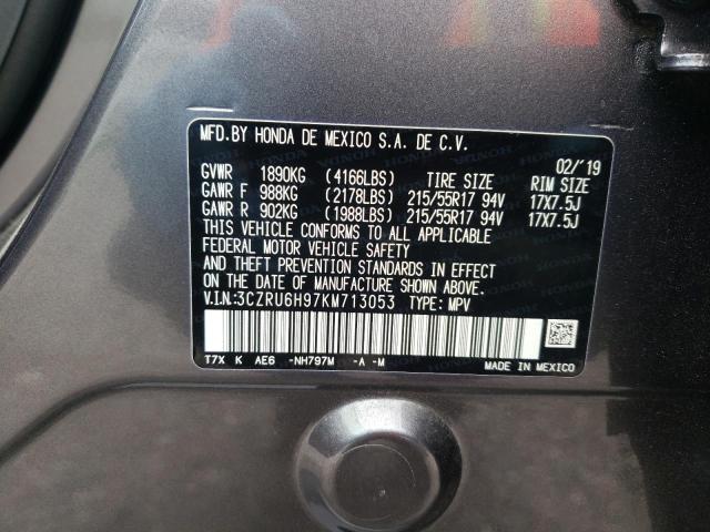 2019 HONDA HR-V TOURI 3CZRU6H97KM713053