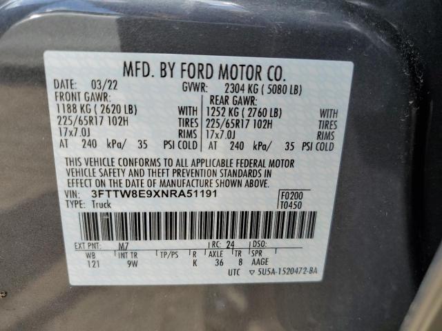 2022 FORD MAVERICK X 3FTTW8E9XNRA51191
