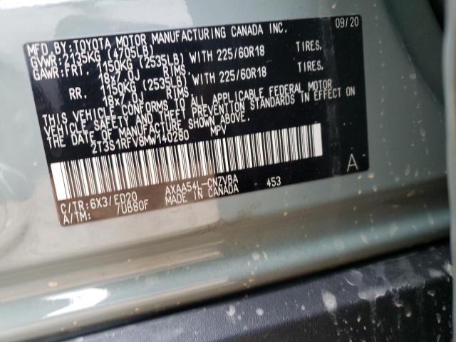 2021 TOYOTA RAV4 TRD O 2T3S1RFV8MW140280