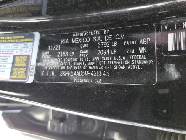 3KPF54AD5NE438645 KIA Forte Gt Line