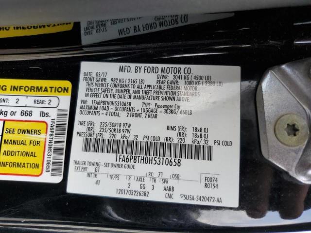 2017 FORD MUSTANG - 1FA6P8TH0H5310658