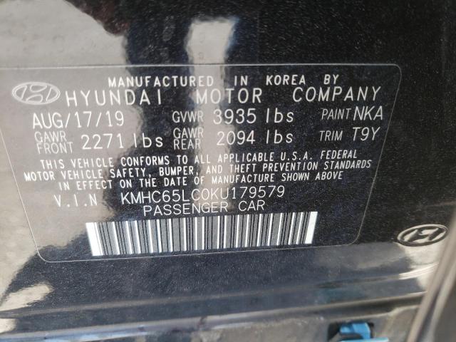 2019 HYUNDAI IONIQ BLUE - KMHC65LC0KU179579
