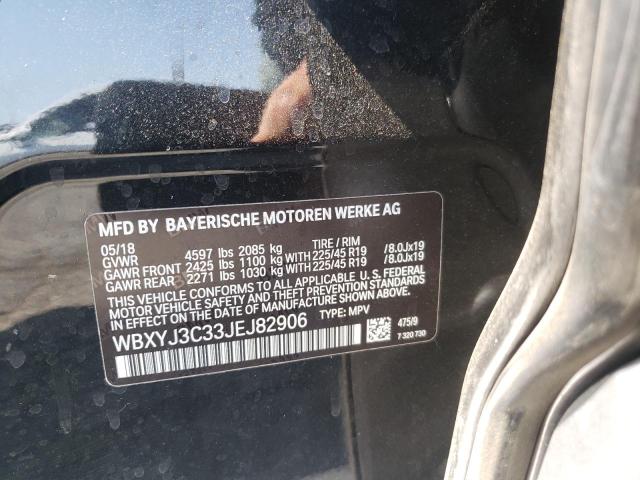 2018 BMW X2 SDRIVE2 WBXYJ3C33JEJ82906