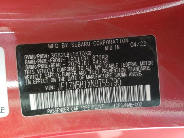 2022 TOYOTA GR 86 JF1ZNBB1XN9755790