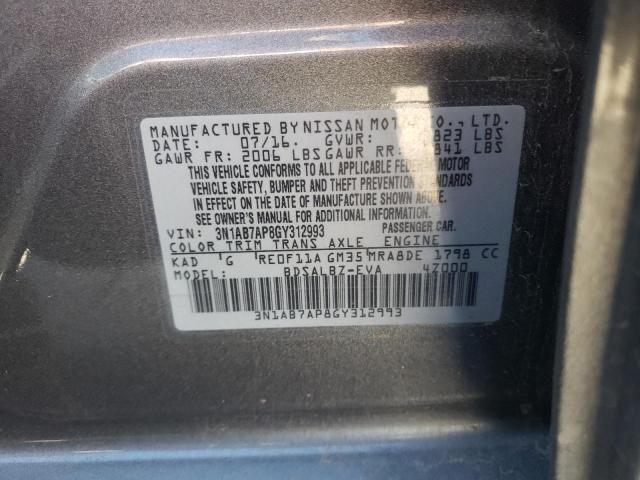 2016 NISSAN SENTRA S/S 3N1AB7AP8GY312993