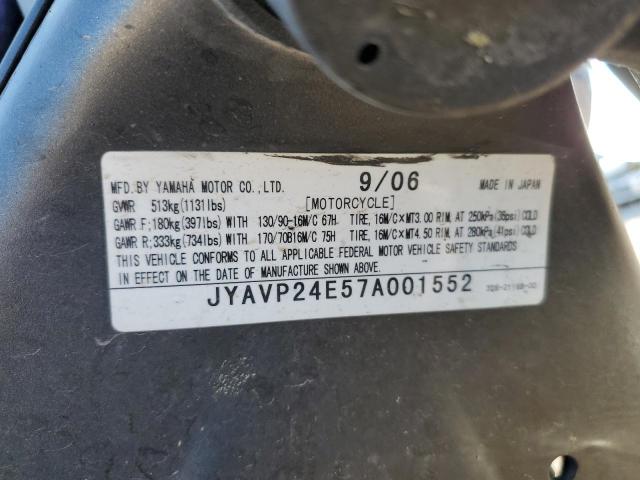2007 YAMAHA XVS1300 A JYAVP24E57A001552