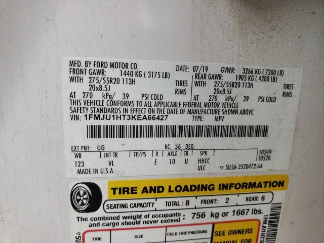 1FMJU1HT3KEA66427 Ford Expedition Xlt