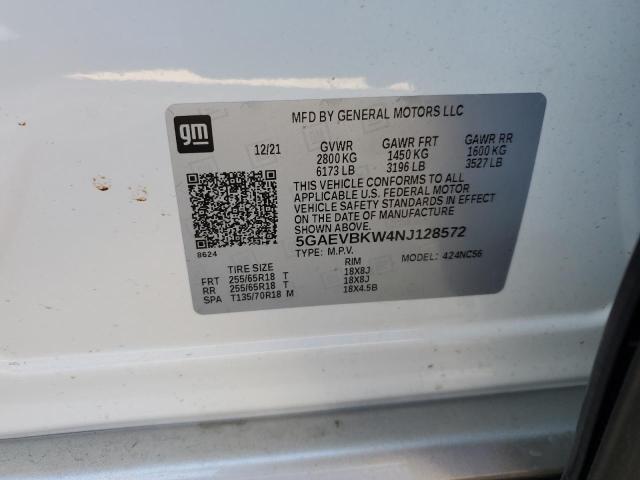 2022 BUICK ENCLAVE PR 5GAEVBKW4NJ128572
