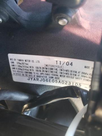 2005 YAMAHA YZFR6 L JYARJ06E05A023105