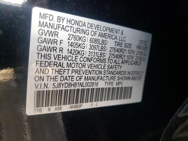 2022 ACURA MDX TYPE S 5J8YD8H81NL002816