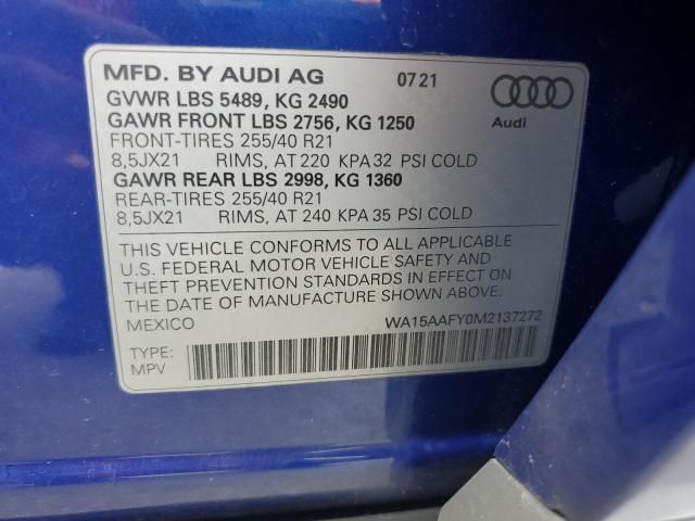 2021 AUDI Q5 SPORTBA WA15AAFY0M2137272