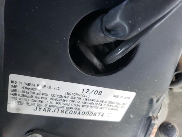 2009 YAMAHA FZ6 R JYARJ18E09A000674