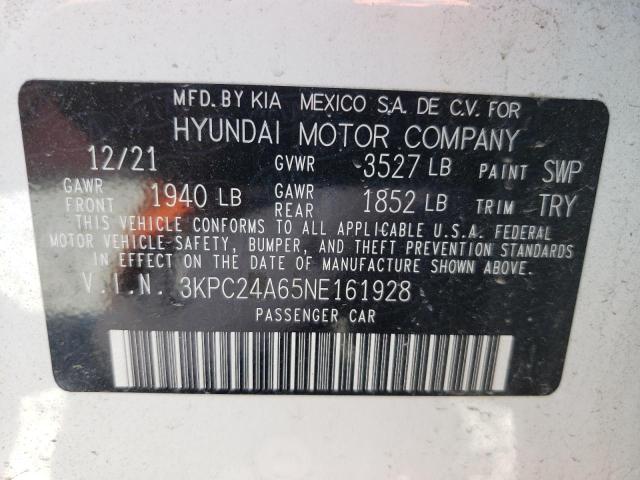 3KPC24A65NE161928 | 2022 HYUNDAI ACCENT SE