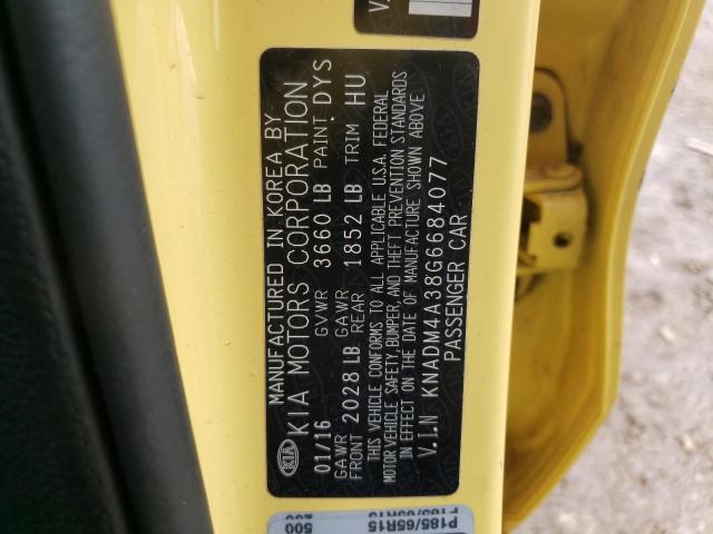 KNADM4A38G6684077 KIA RIO LX