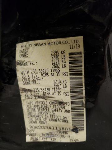 2020 NISSAN MURANO SL 5N1AZ2CS7LN115801