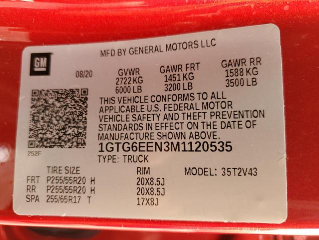 2021 GMC CANYON DEN 1GTG6EEN3M1120535