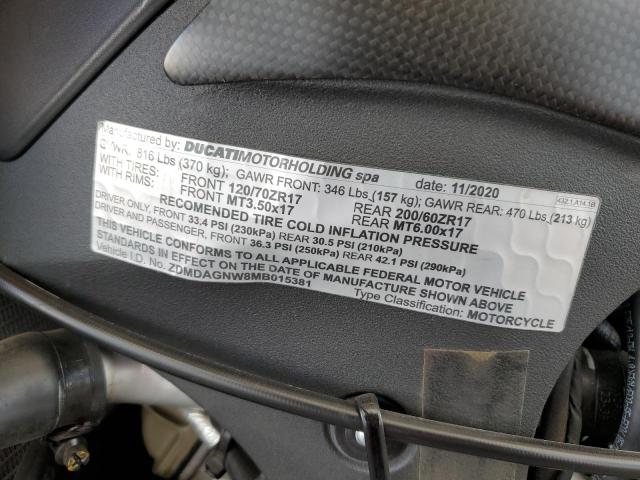 2021 DUCATI PANIGALE V ZDMDAGNW8MB015381