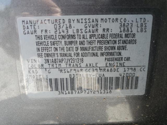 3N1AB7AP7JY291318 Nissan SENTRA S