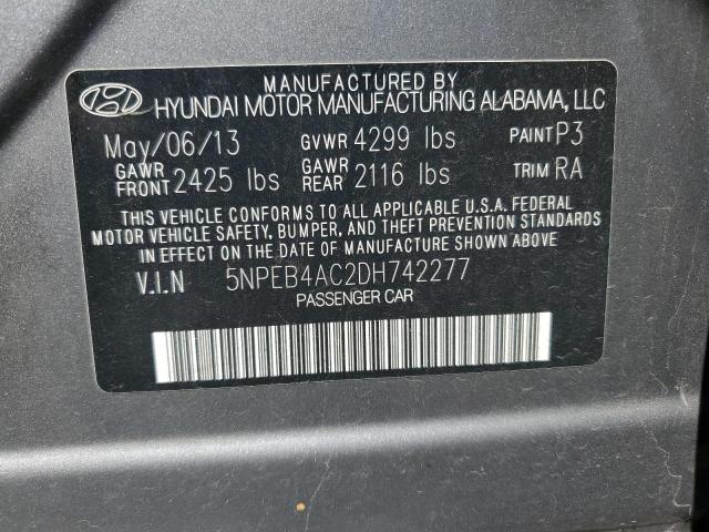 VIN 5NPEB4AC2DH742277 2013 HYUNDAI SONATA no.10