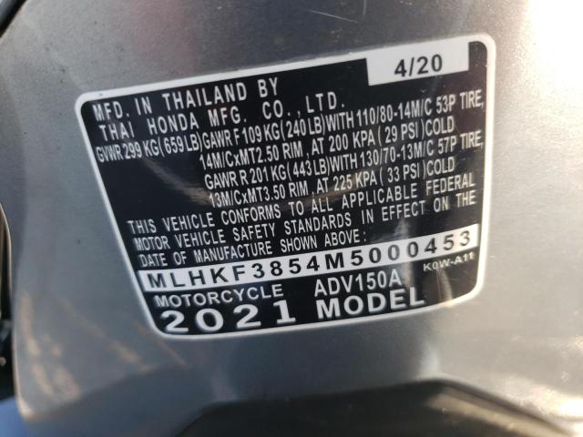 2021 HONDA ADV150 A MLHKF3854M5000453