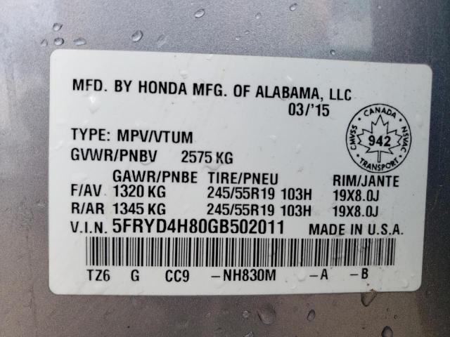 2016 ACURA MDX ELITE - 5FRYD4H80GB502011