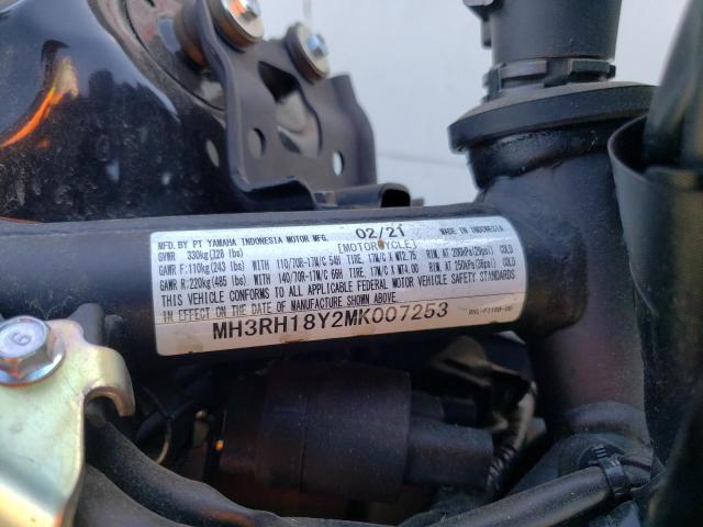 2021 YAMAHA YZFR3 A MH3RH18Y2MK007253