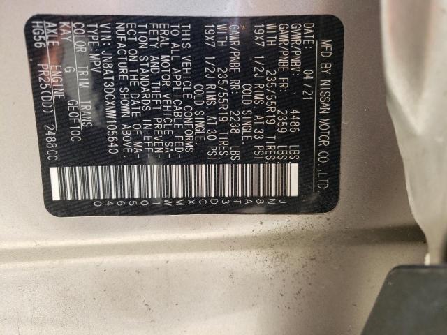 2021 NISSAN ROGUE PLAT JN8AT3DCXMW105640