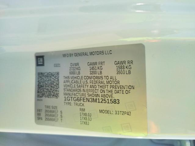 2021 GMC CANYON AT4 1GTG6FEN3M1251583