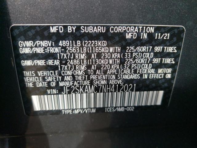 2022 SUBARU FORESTER W JF2SKAMC7NH412021