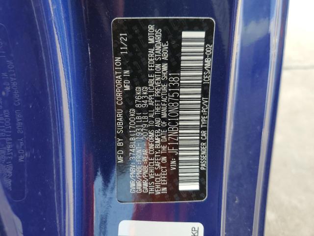 2022 TOYOTA GR 86 JF1ZNBC10N8751381