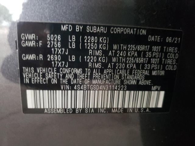 2022 SUBARU OUTBACK WI 4S4BTGSD4N3114223