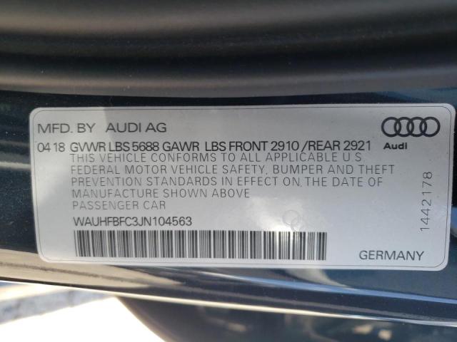 2018 AUDI S6 PRESTIG WAUHFBFC3JN104563