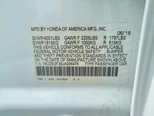 2018 ACURA UK 19UDE2F38JA006478