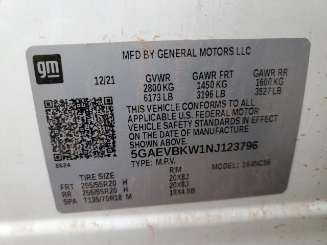 2022 BUICK ENCLAVE PR 5GAEVBKW1NJ123796