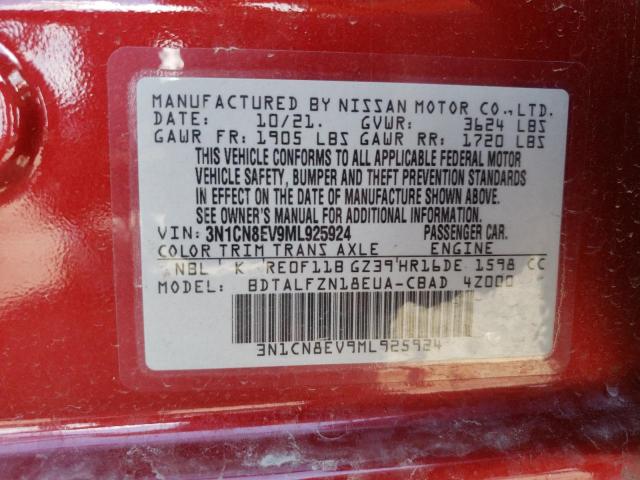 3N1CN8EV9ML925924 Nissan VERSA SV