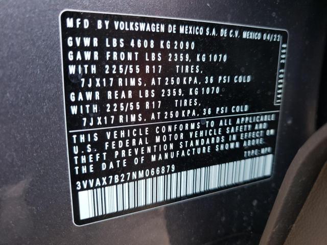 2022 VOLKSWAGEN TAOS S - 3VVAX7B27NM066879