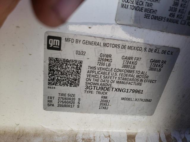 2022 GMC SIERRA LIM 3GTU9DETXNG179961
