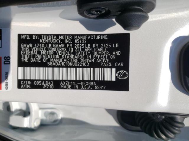 2022 LEXUS ES 300H BA 58ADA1C18NU022163