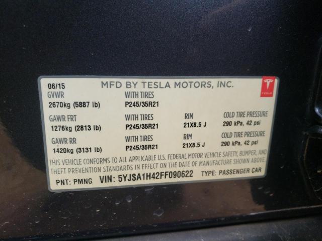 2015 TESLA MODEL S P8 5YJSA1H42FF090622