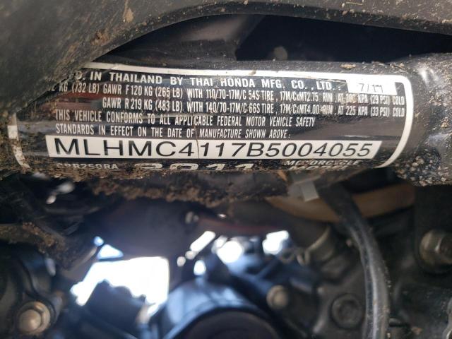 2011 HONDA CBR250 R MLHMC4117B5004055