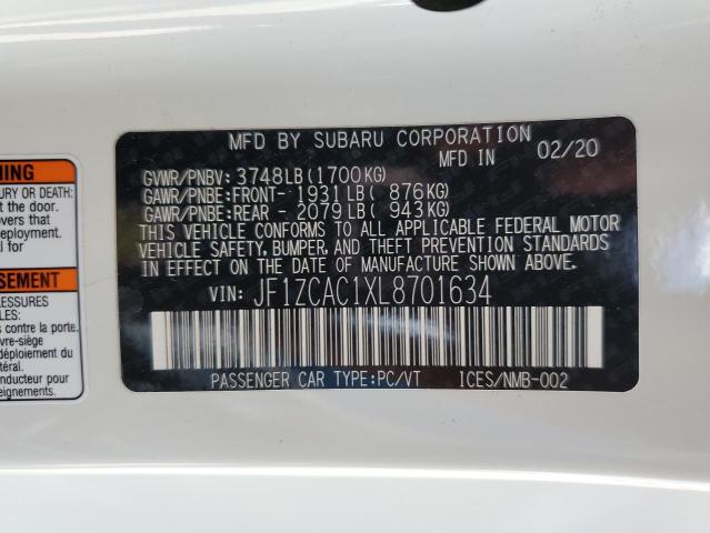2020 SUBARU BRZ LIMITE JF1ZCAC1XL8701634